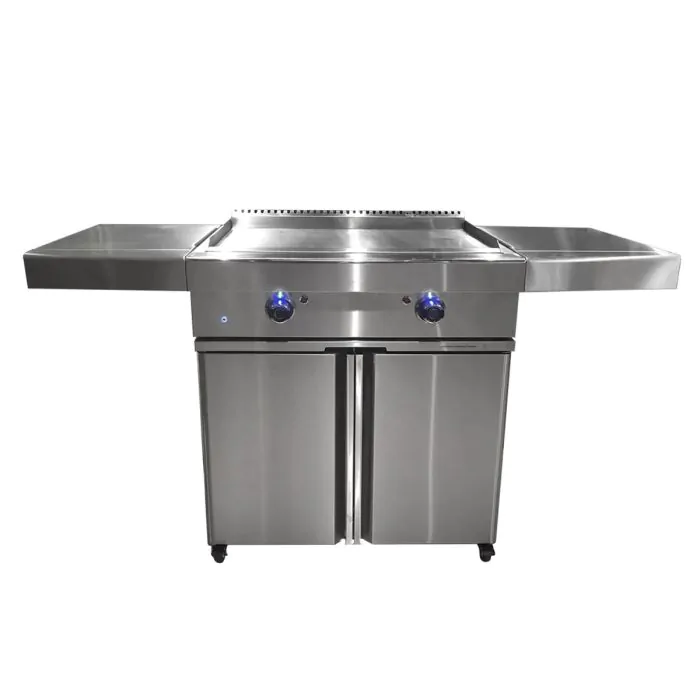 Barbeques Galore Turbo 32-inch 2-Burner Freestanding Stainless Steel Teppanyaki Natural Gas Grill