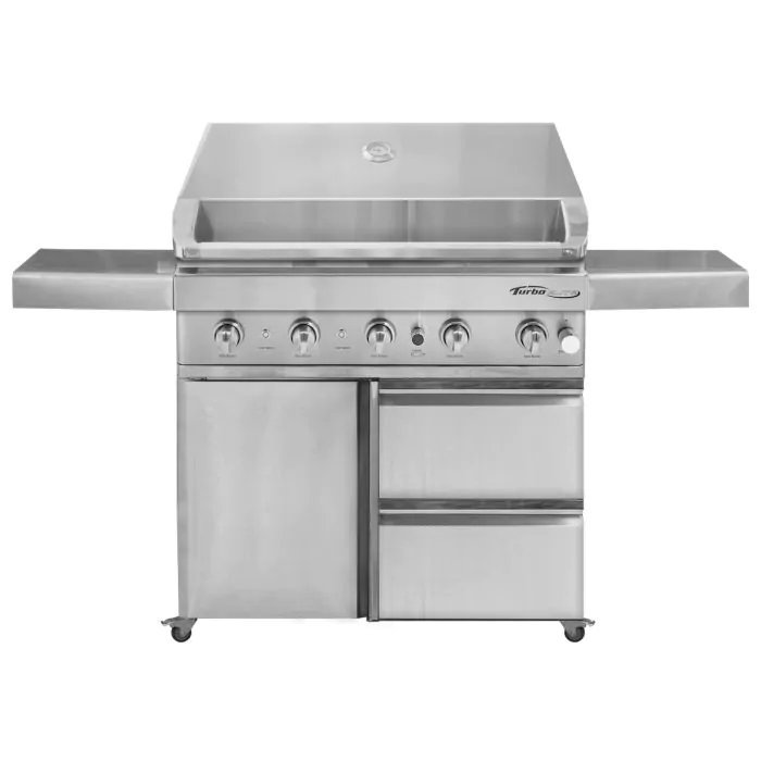 Barbeques Galore Turbo Elite 32-inch 4-Burner Freestanding Stainless Steel BBQ Gas Grill
