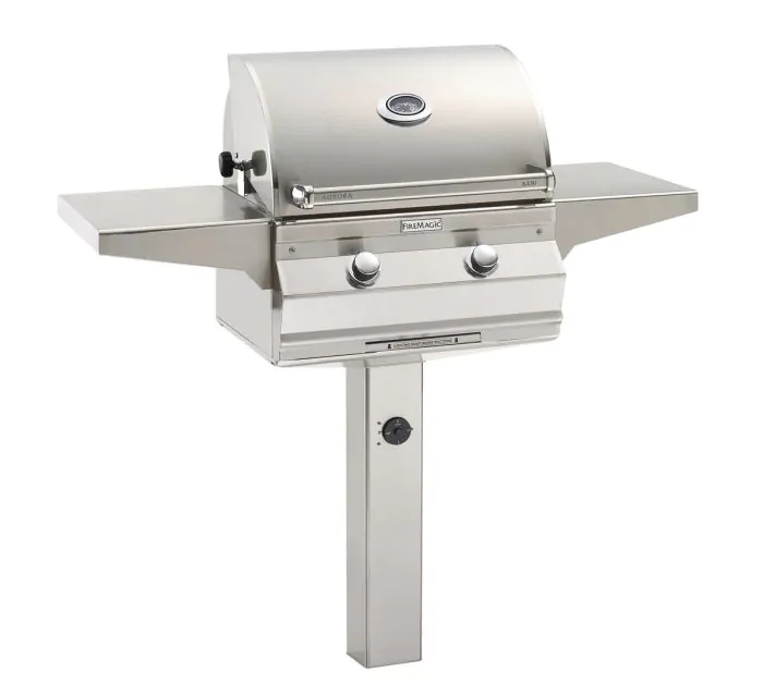 Coyote 18-Inch Built-In / Portable 1300 Watt Electric Grill On Patio Post